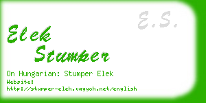 elek stumper business card